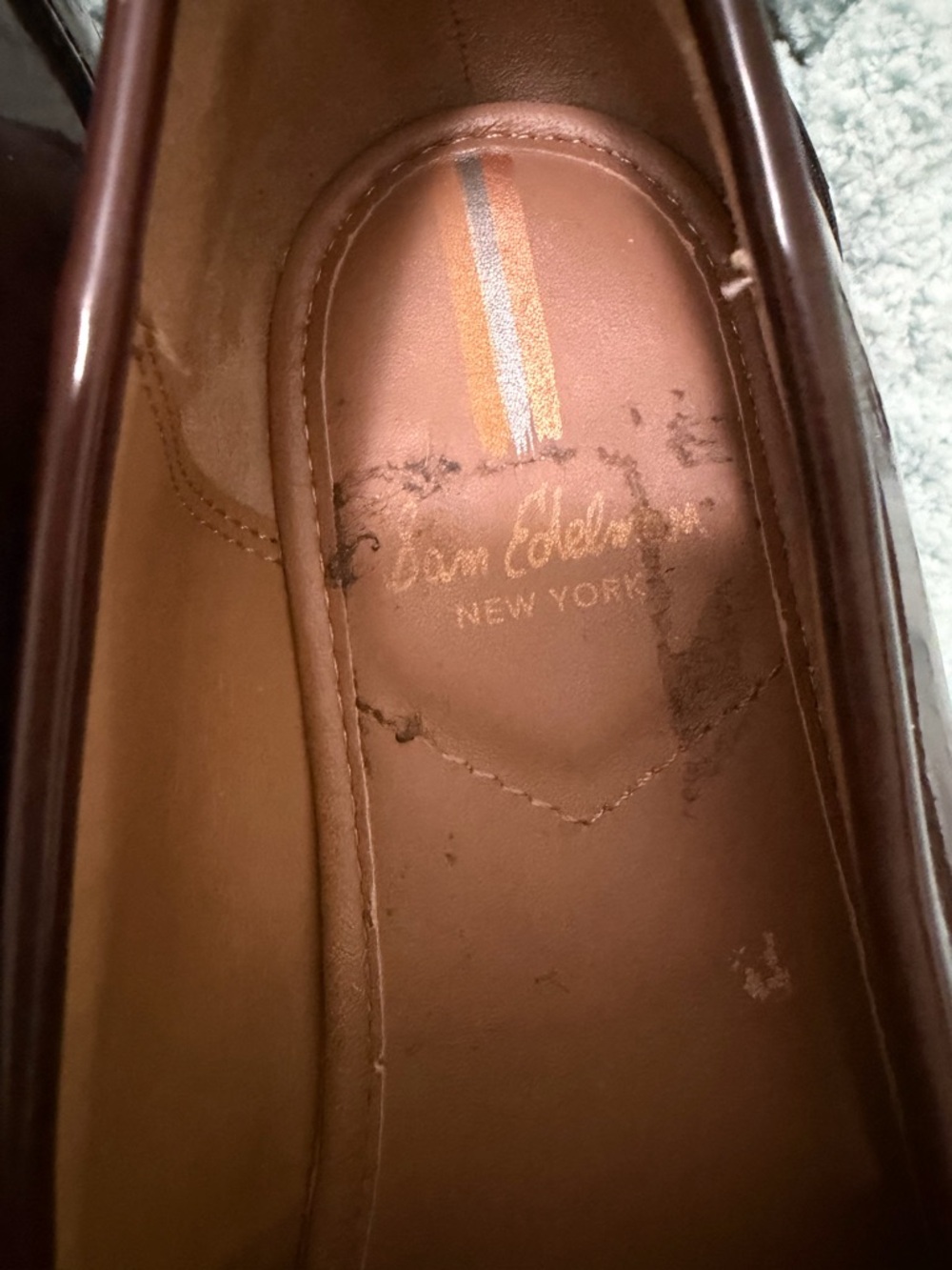 Sam Edelman Brown Patent Leather Lug Sole Loafers - Picture 14 of 17